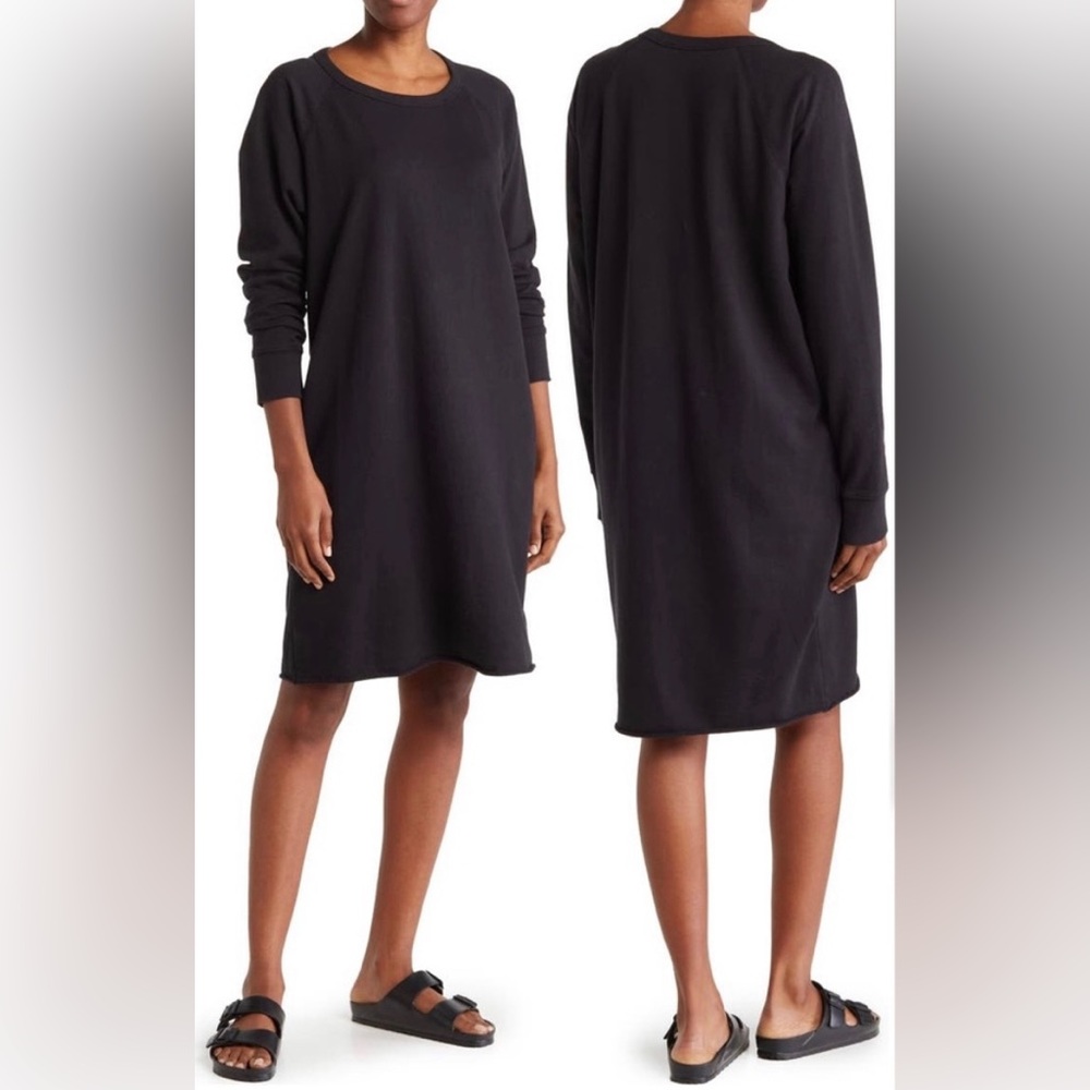 JAMES PERSE Black Raglan Sleeve Cotton French Terry Dress BNWOT Ret $195